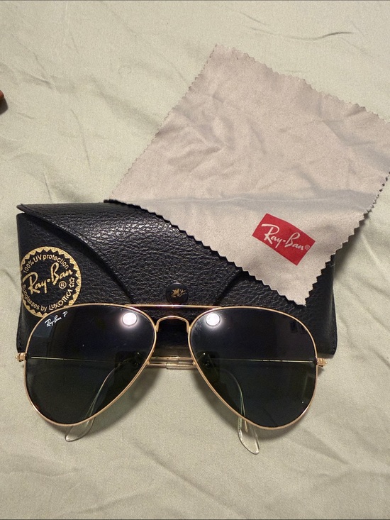 Ray-Ban Accessories - Ray-Ban Gold Metal Aviator Sunglasses with Black Lenses